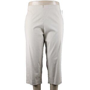 Eleven $88 Sz 16 x 23 Tan Elastic Waist Zip Front Cotton Spandex Capri Pant